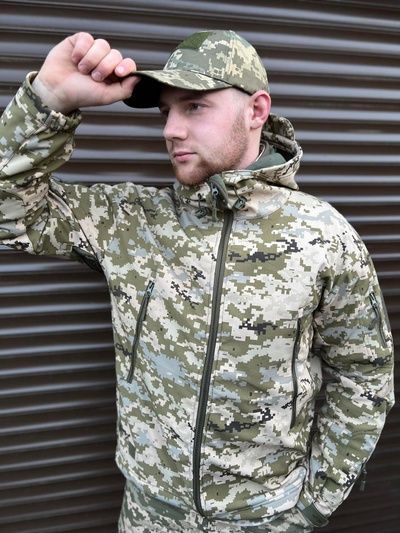 Куртка Soft Shell Tactical ЗСУ, піксель, М