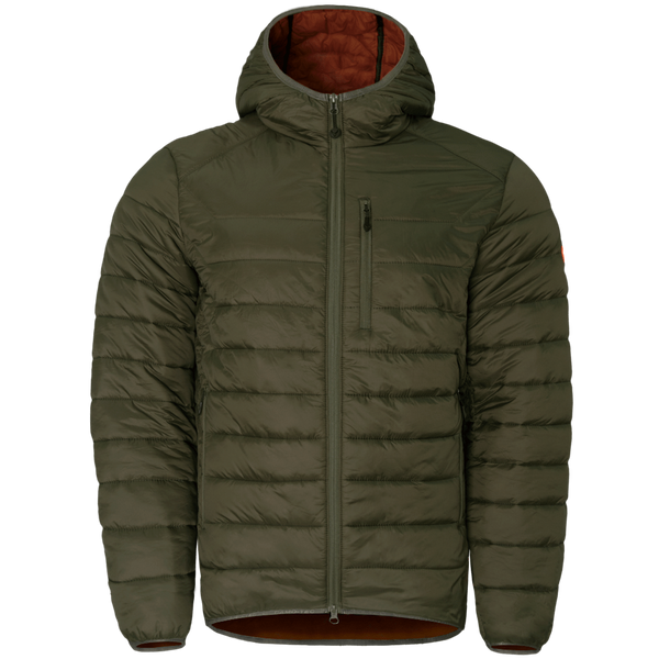 Легкий Пуховик Storm Hood G-Loft 150 Олива/Помаранчовий, S