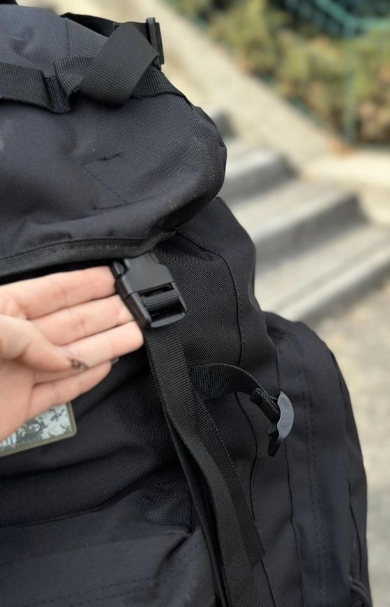 Тактичний військовий рюкзак-баул на 120л з алюмінієвим каркасом Чорний