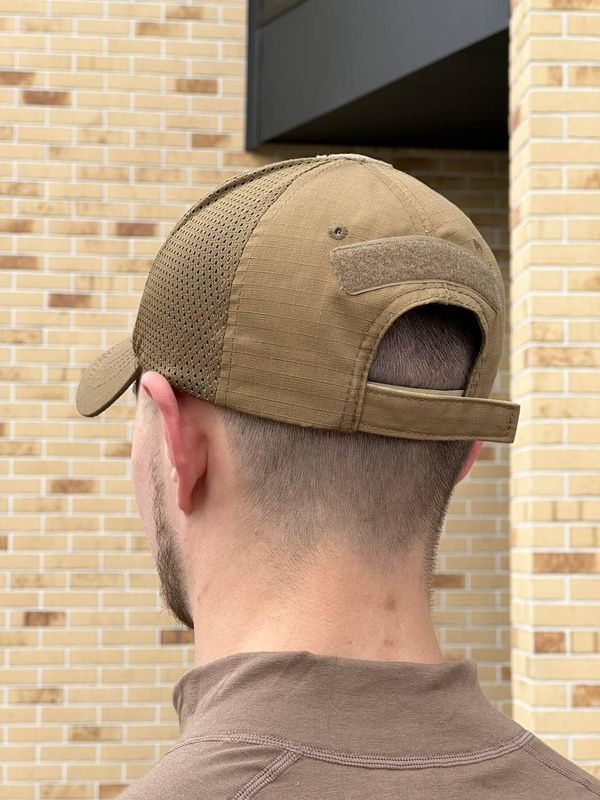 Тактична військова Бейсболка з сіточкою Каратель Punisher Койот