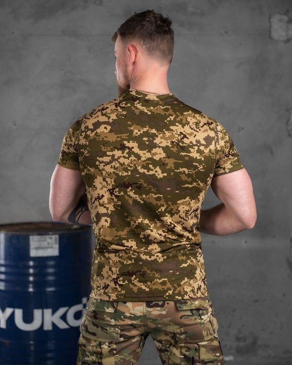 Тактична військова літня вологовідвідна футболка СoolМax Military Піксель Батал