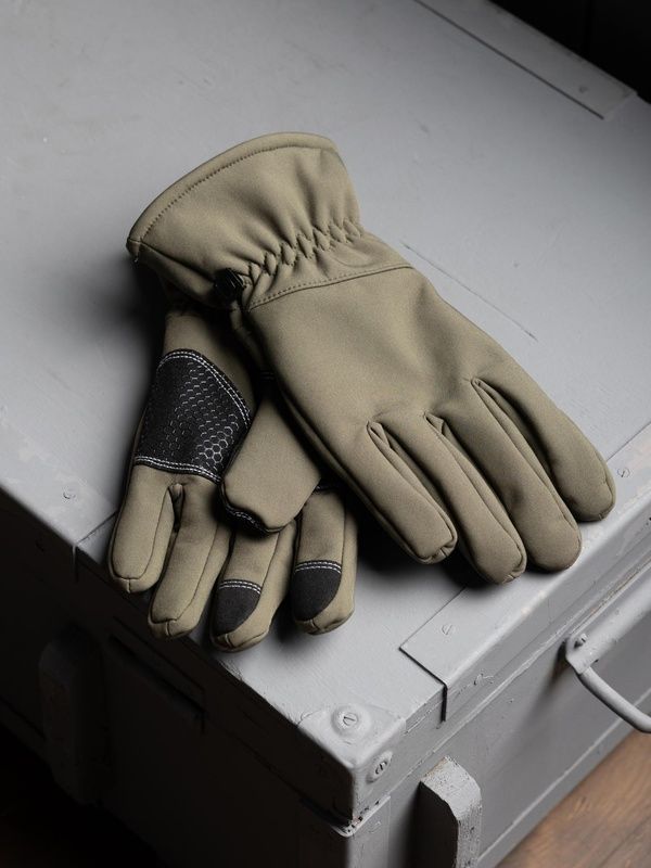 Тактичні військові зимові теплі рукавиці Soft Shell на флісі Олива