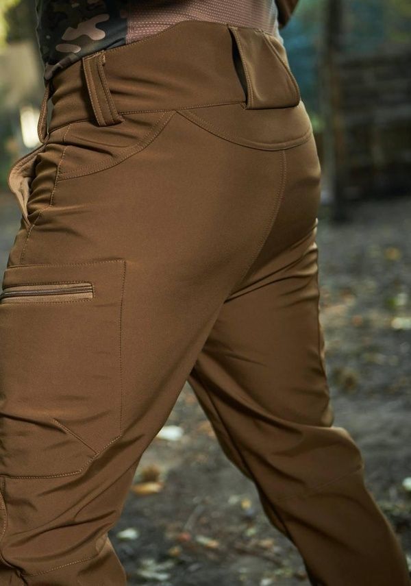 Тактичні військові утеплені зимові штани Soft Shell на флісі Military Койот