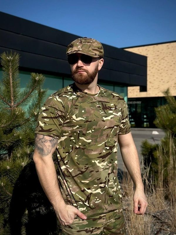 Тактична військова літня вологовідвідна футболка СoolМax Military Мультикам